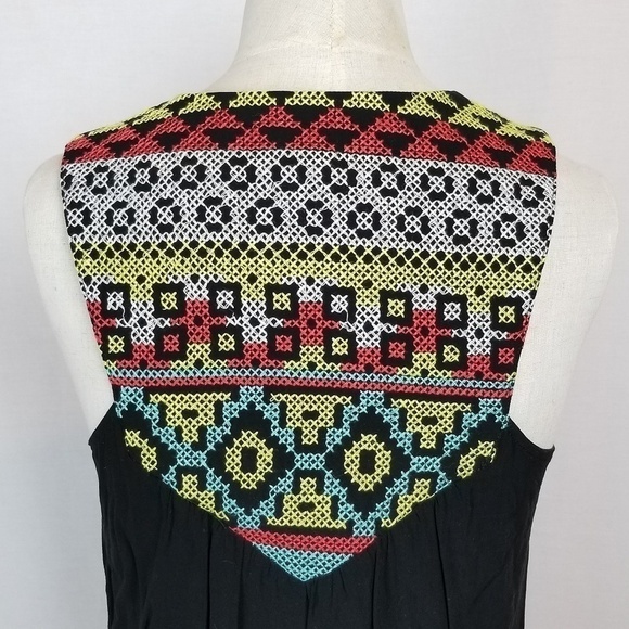 Anthro Lovestitch sz S high-low tank cross stitch - Picture 4 of 8